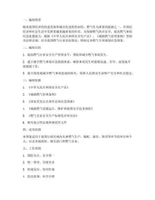 燃气专项规划_应急预案