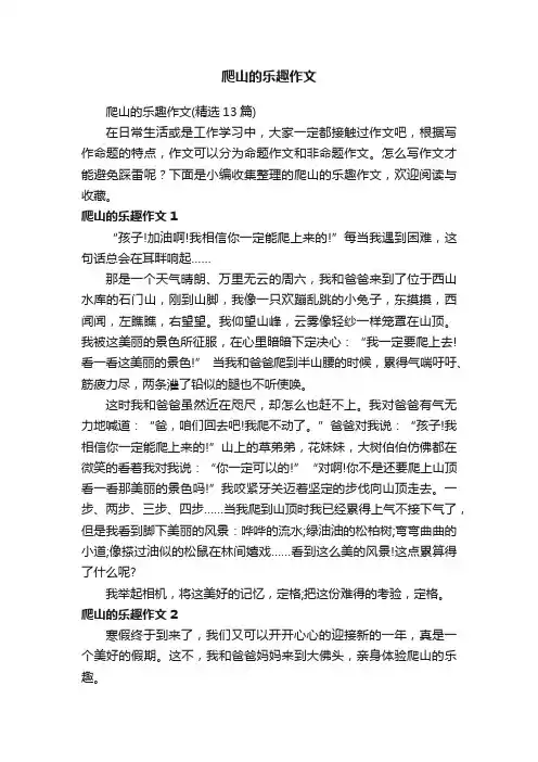 爬山的乐趣作文（精选13篇）