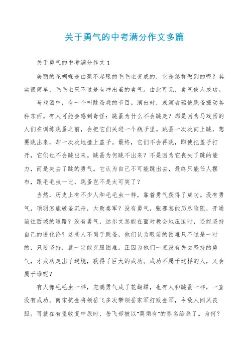 关于勇气的中考满分作文多篇