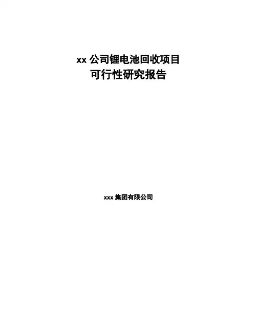 xx公司锂电池回收项目可行性研究报告