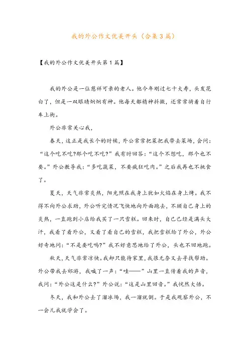 我的外公作文优美开头(合集3篇)