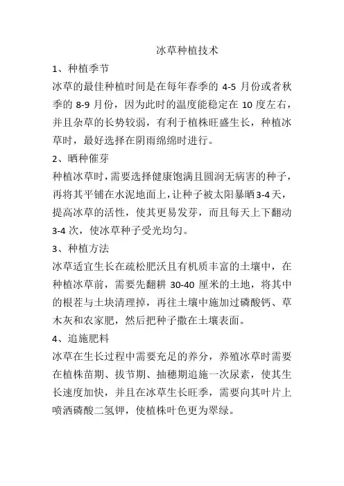 冰草种植技术