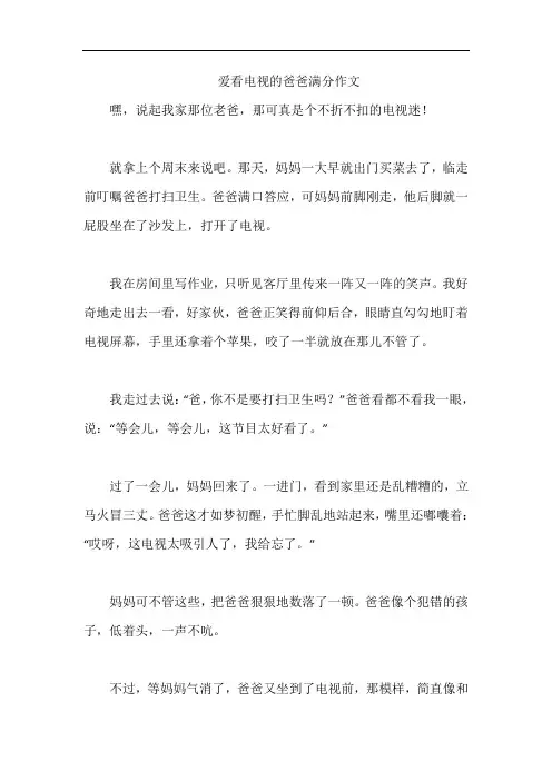 爱看电视的爸爸满分作文