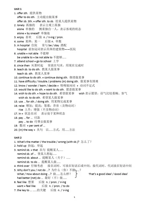 最新八年级下册泸教版英语知识点大全 (1)