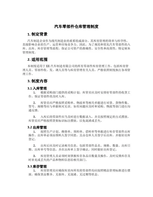 汽车零部件仓库管理制度[1]
