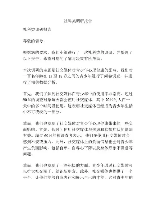 社科类调研报告