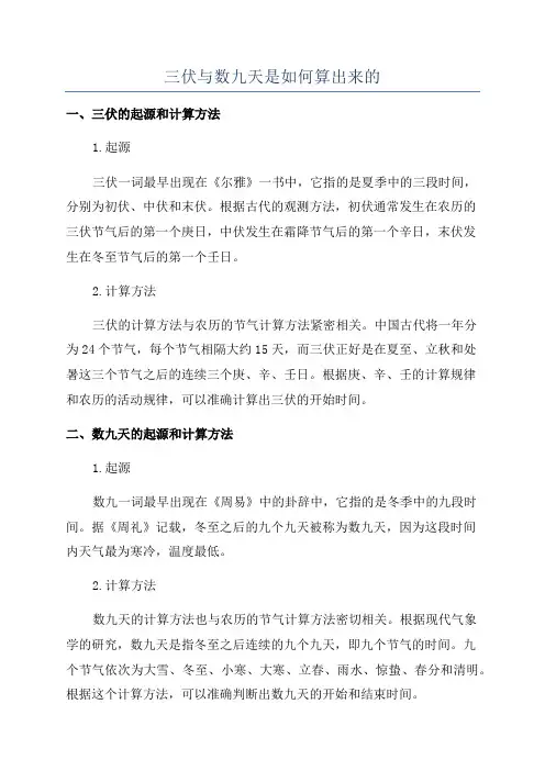 三伏与数九天是如何算出来的