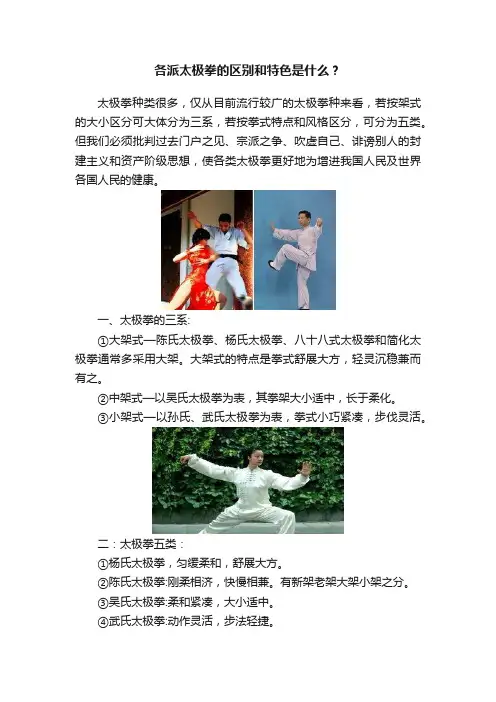 各派太极拳的区别和特色是什么？