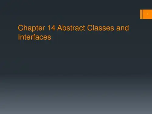 java语言程序设计-基础篇--第八版--英文课件(第14章)