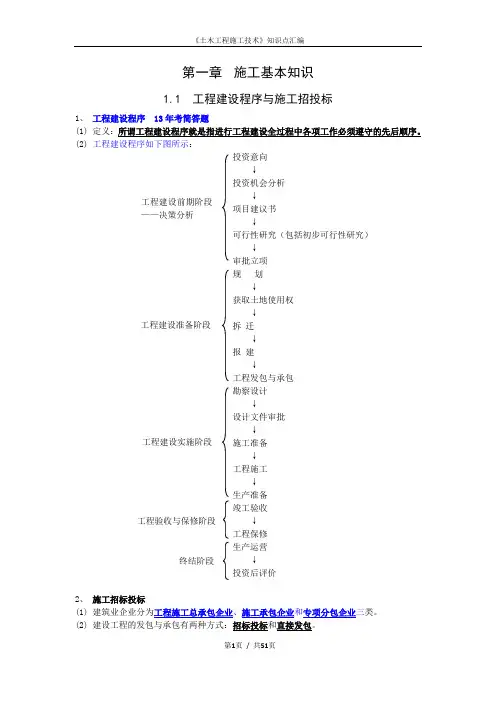 《土木工程施工》知识点汇编