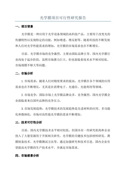 光学膜项目可行性研究报告