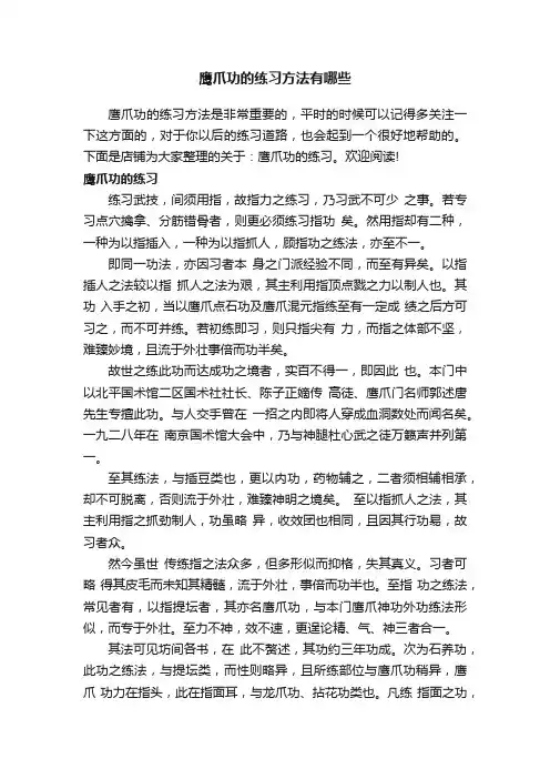 鹰爪功的练习方法有哪些