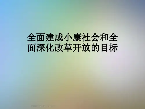 全面建成小康社会和全面深化改革开放的目标