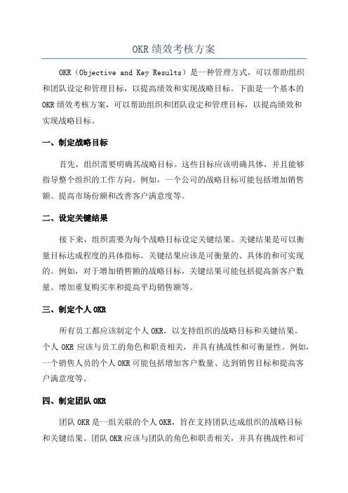 OKR绩效考核方案