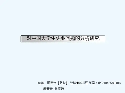 中宏课题作业：对失业问题分析研究PPT