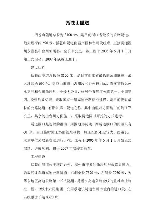 括苍山隧道.doc