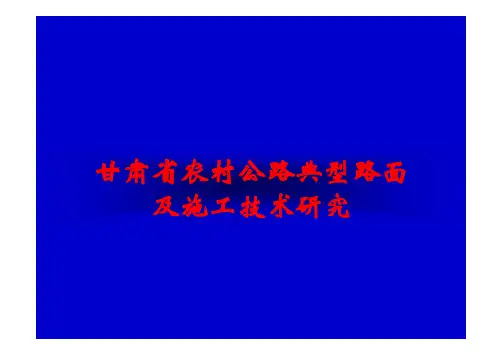 甘肃省农村公路典型路面结构及施工技术