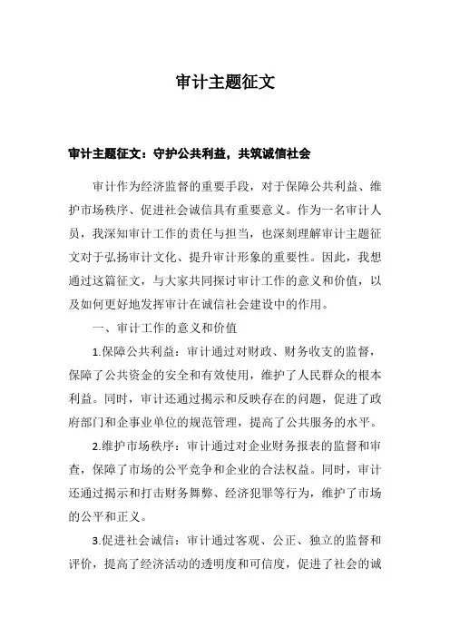 审计主题征文