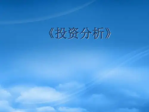 投资分析(PPT25页)