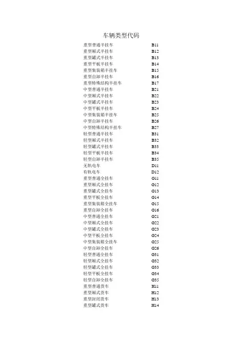 车辆类型代码