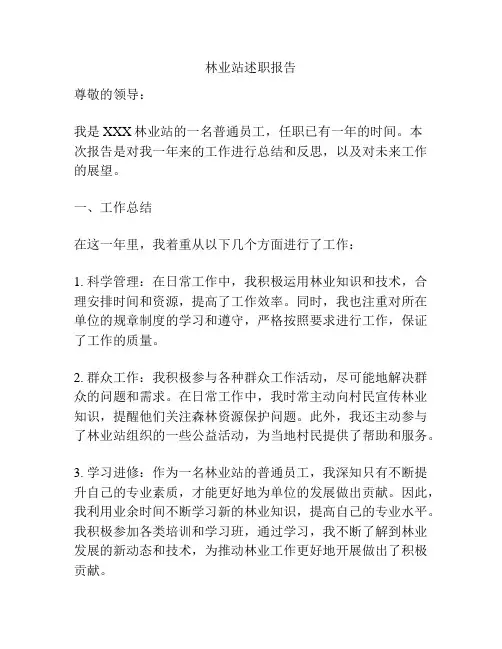 林业站述职报告
