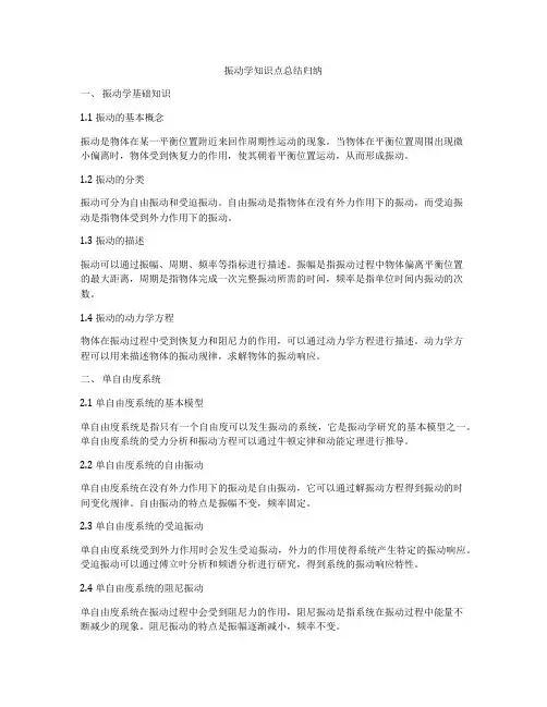 振动学知识点总结归纳