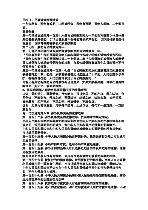 法学生必备记忆口诀