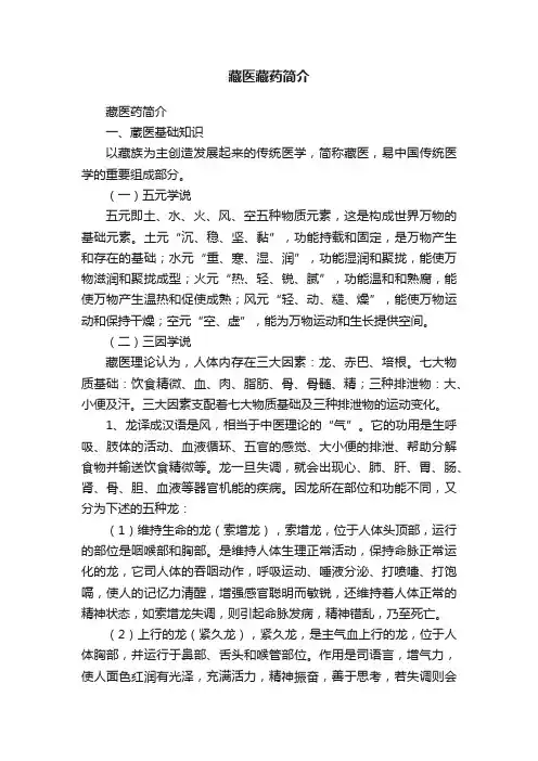 藏医藏药简介