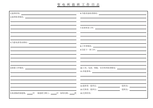 值班工作日志30天版