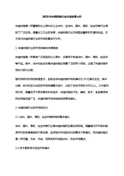 2023年呋喃树脂行业市场前景分析