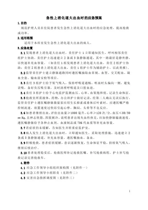 上消化道出血应急预案