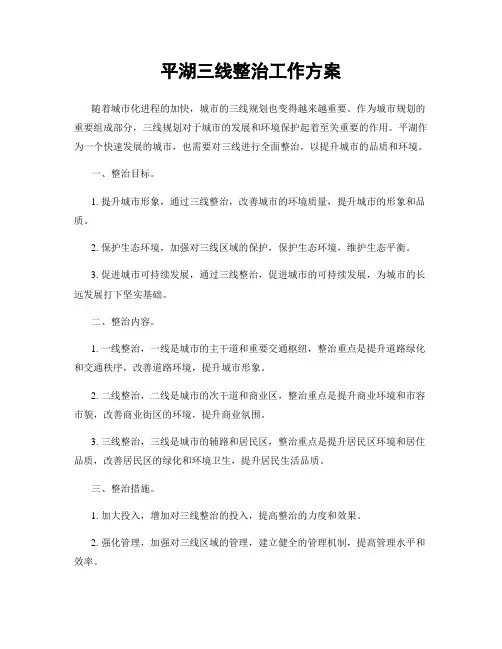 平湖三线整治工作方案