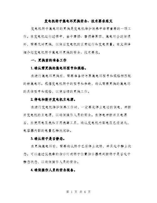 发电机转子集电环更换安全、技术要求范文（二篇）