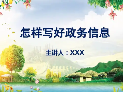 怎样写好政务信息PPT专题讲座