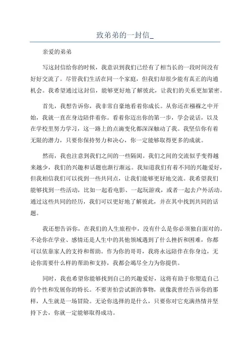 致弟弟的一封信_