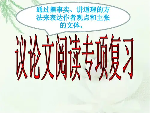 议论文阅读专项 (共20张PPT)