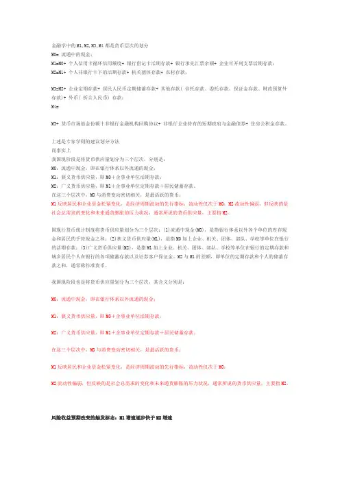 金融学中的M1_M2_M0