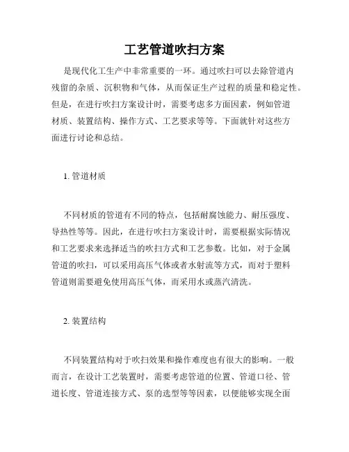 工艺管道吹扫方案