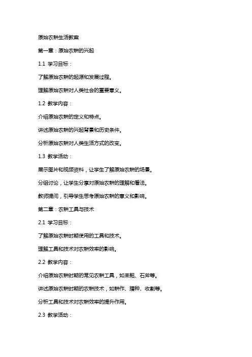 原始农耕生活教案