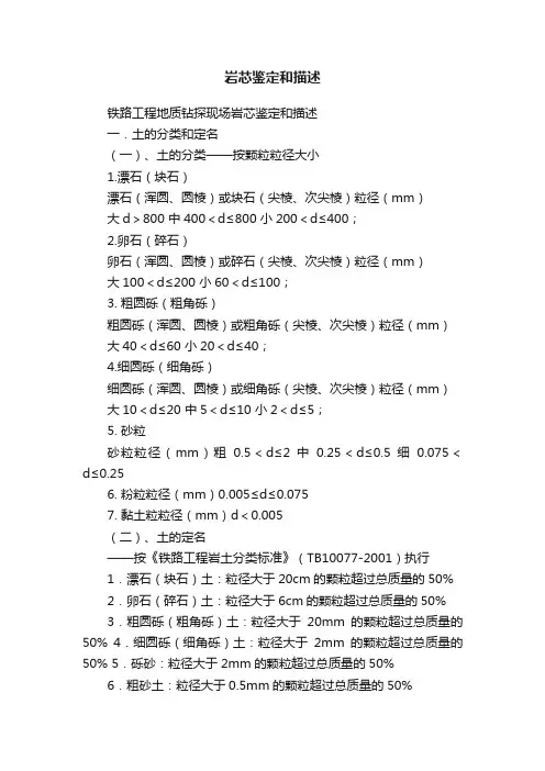 岩芯鉴定和描述