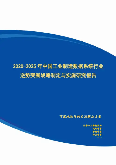 2020-2025年中国工业制造数据系统行业逆势突围战略制定与实施研究报告
