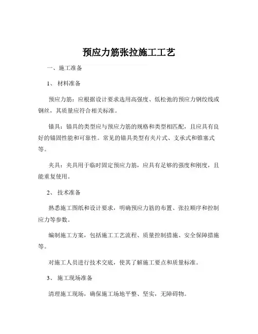 预应力筋张拉施工工艺