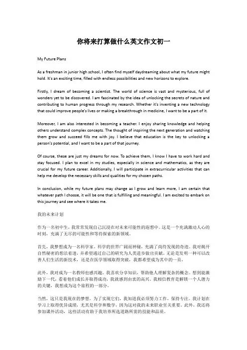 你将来打算做什么英文作文初一
