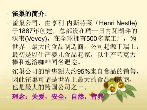 雀巢国际市场营销调查报告(1).ppt
