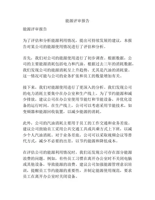 能源评审报告
