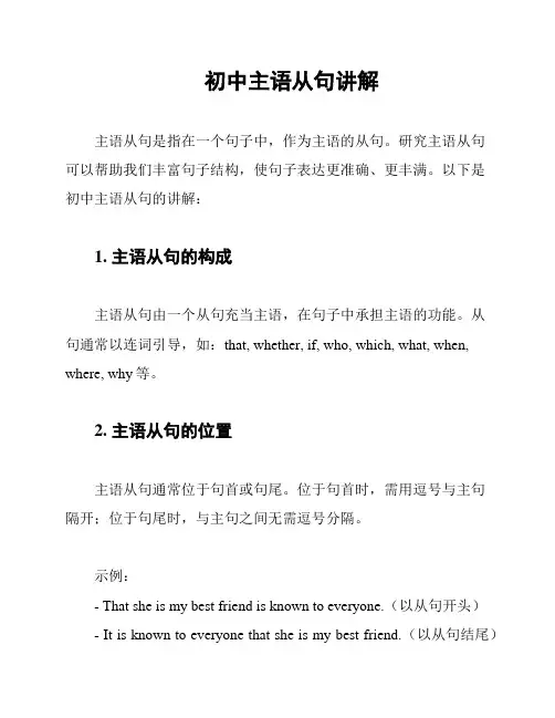 初中主语从句讲解
