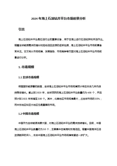 2024年海上石油钻井平台市场前景分析