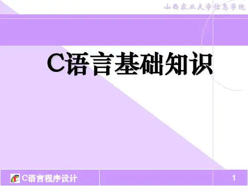 第1章 C语言基础知识PPT教学课件