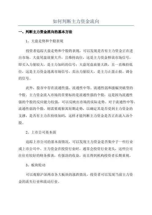 如何判断主力资金流向