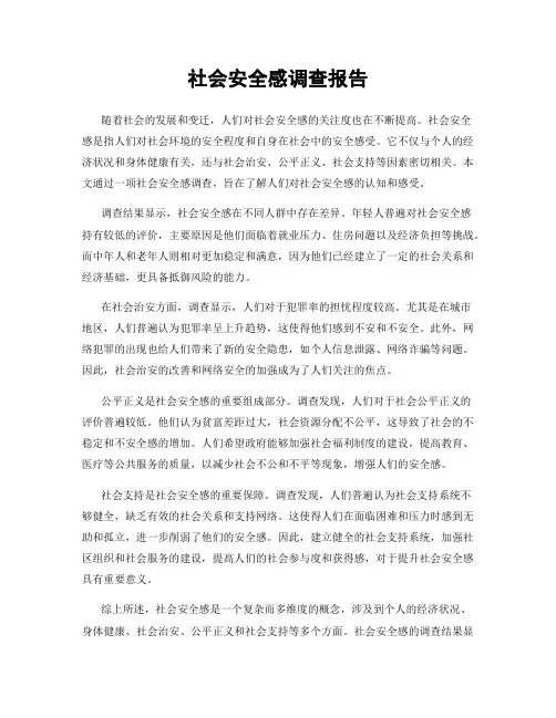 社会安全感调查报告